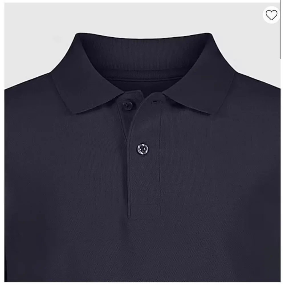 NEW! Izod XL 14 Short Sleeve Stretch Pique Uniform Polo Shirt Navy